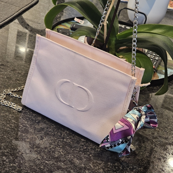 Christian Dior Signature "CD" Clutch w/Crossbody Chain, Twilly, & Charms Added - Picture 16 of 17